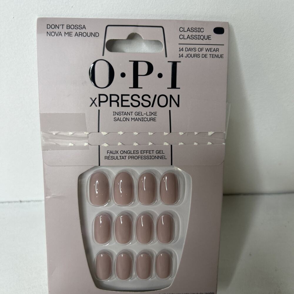 OPI xPRESS/ON Nude Press On Nails Gel-Like Salon Manicure Beige Coffin Shape